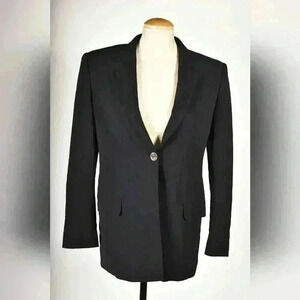 MAX MARA Navy Blue Stretch Unlined Merino Wool Blazer Jacket 36EU 4US Italy